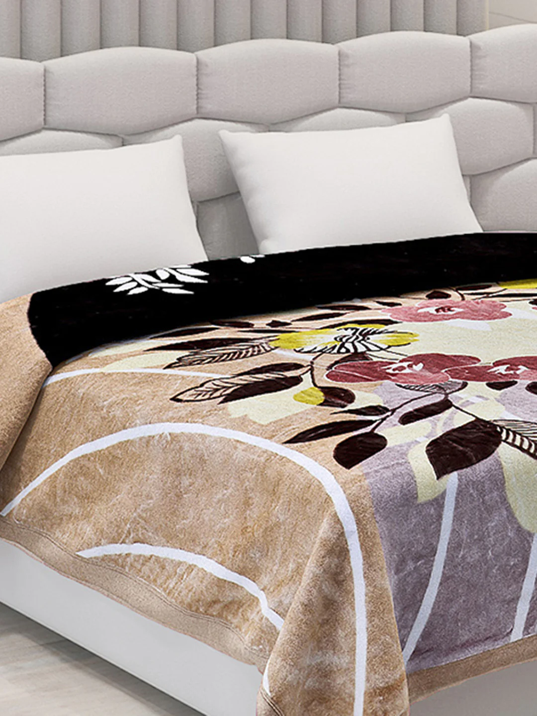 Printed Double Bed Blanket for Mild Winter -2 Ply - Image 4
