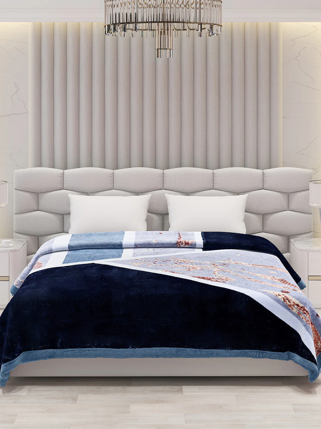 Printed Double Bed Blanket for Mild Winter -2 Ply - Image 3