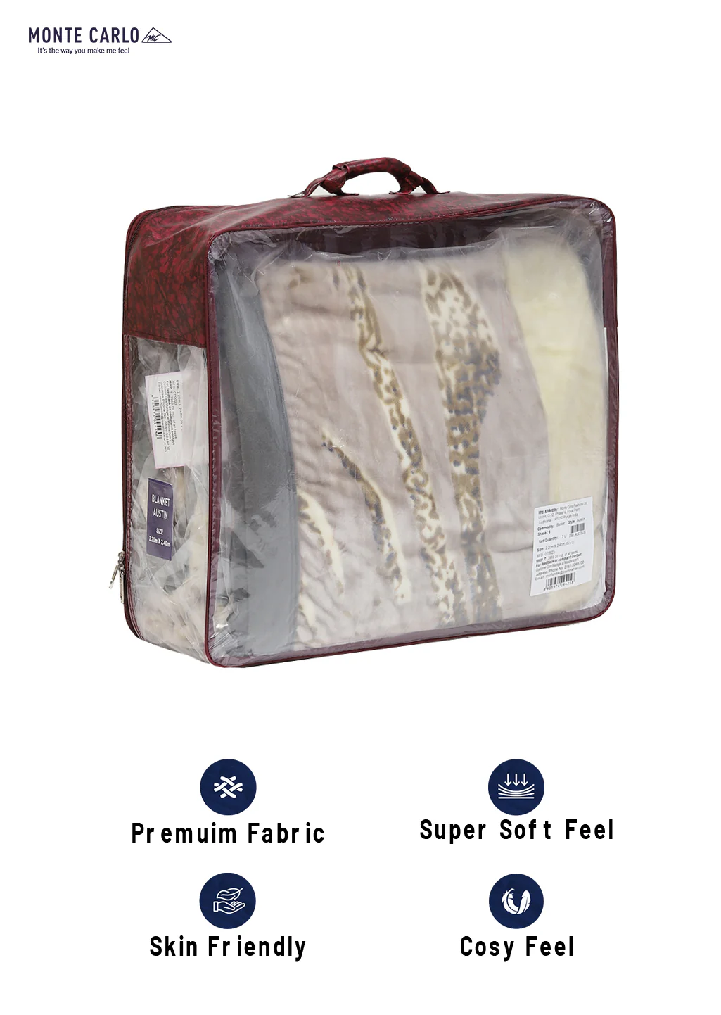 Printed Double Bed Blanket for Mild Winter -2 Ply - Image 8