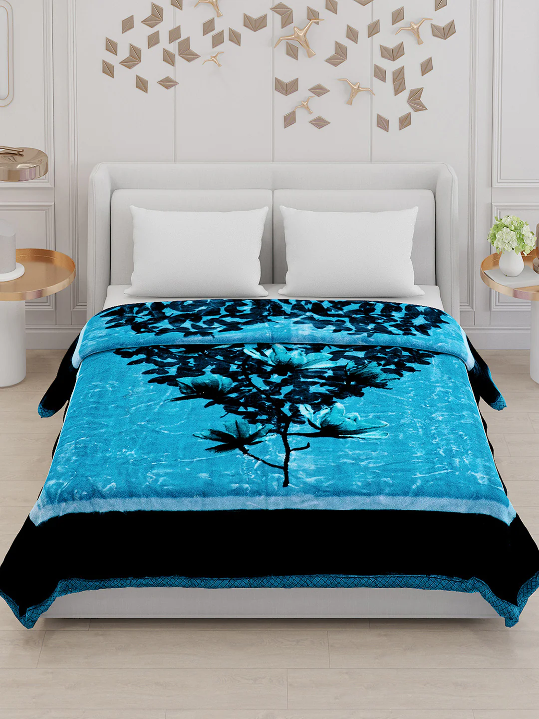 Printed Double Bed Blanket for Mild Winter -2 Ply - Image 2