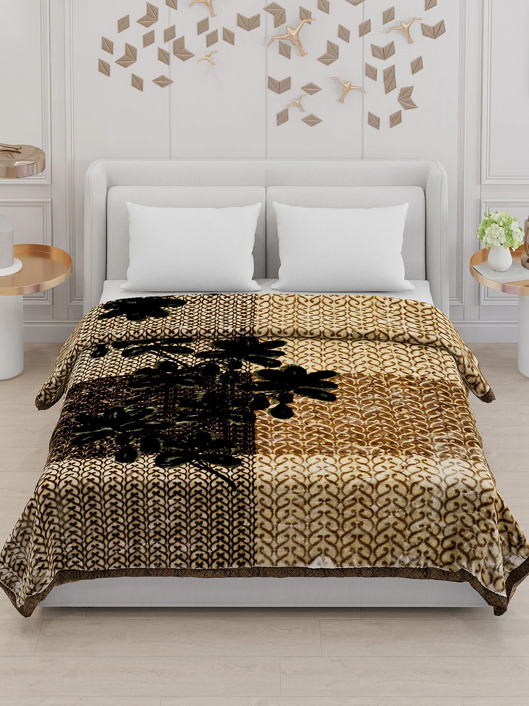 Printed Double Bed Blanket for Mild Winter -2 Ply - Image 2