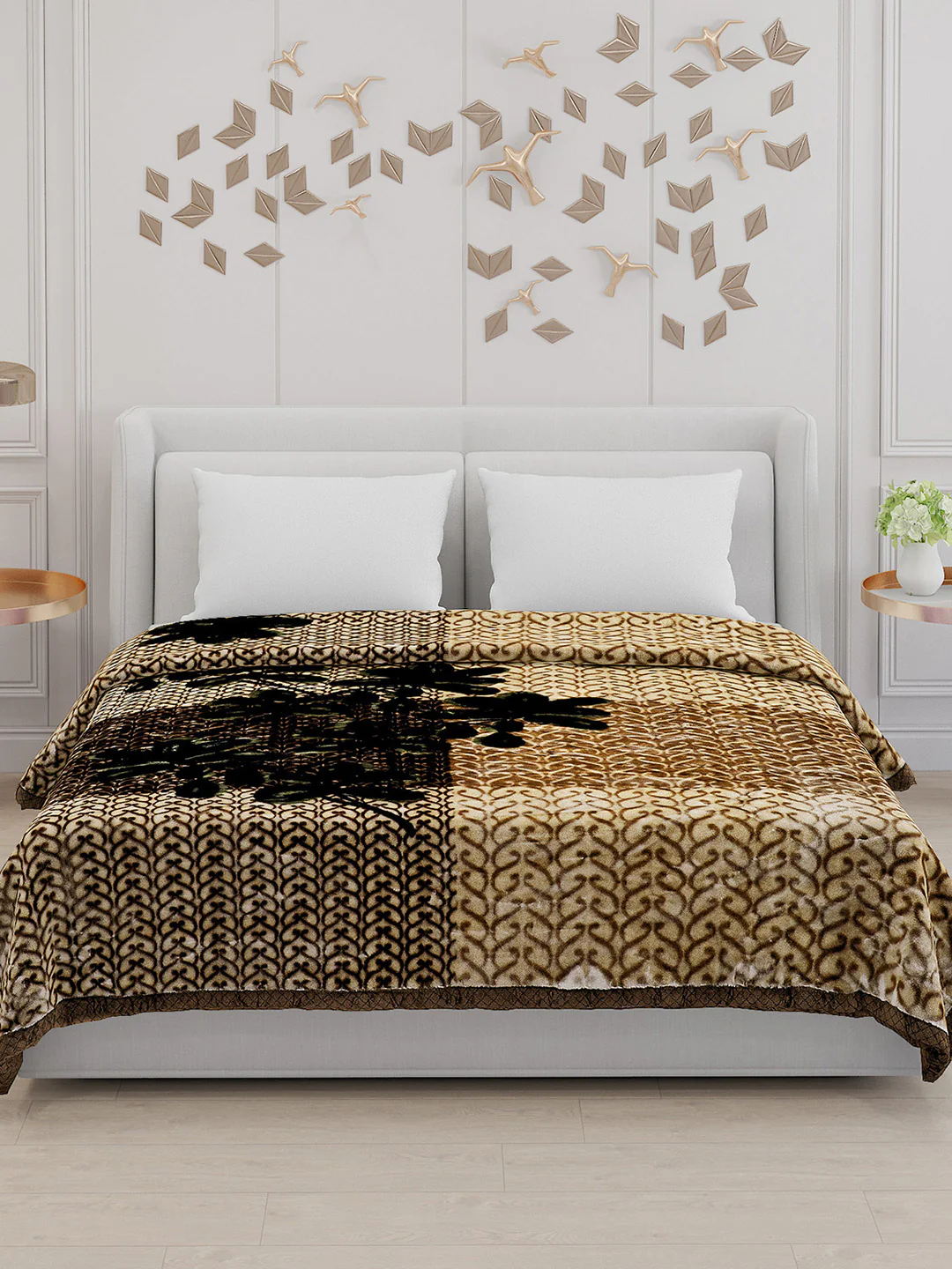 Printed Double Bed Blanket for Mild Winter -2 Ply - Image 3