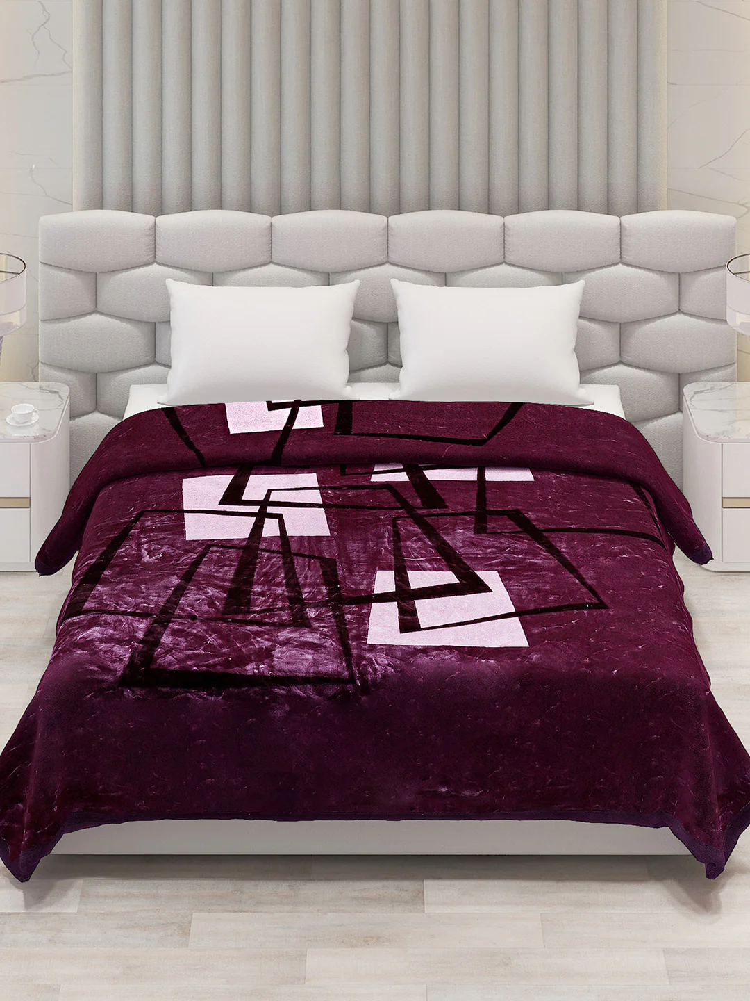 Printed Double Bed Blanket for Mild Winter -2 Ply - Image 2