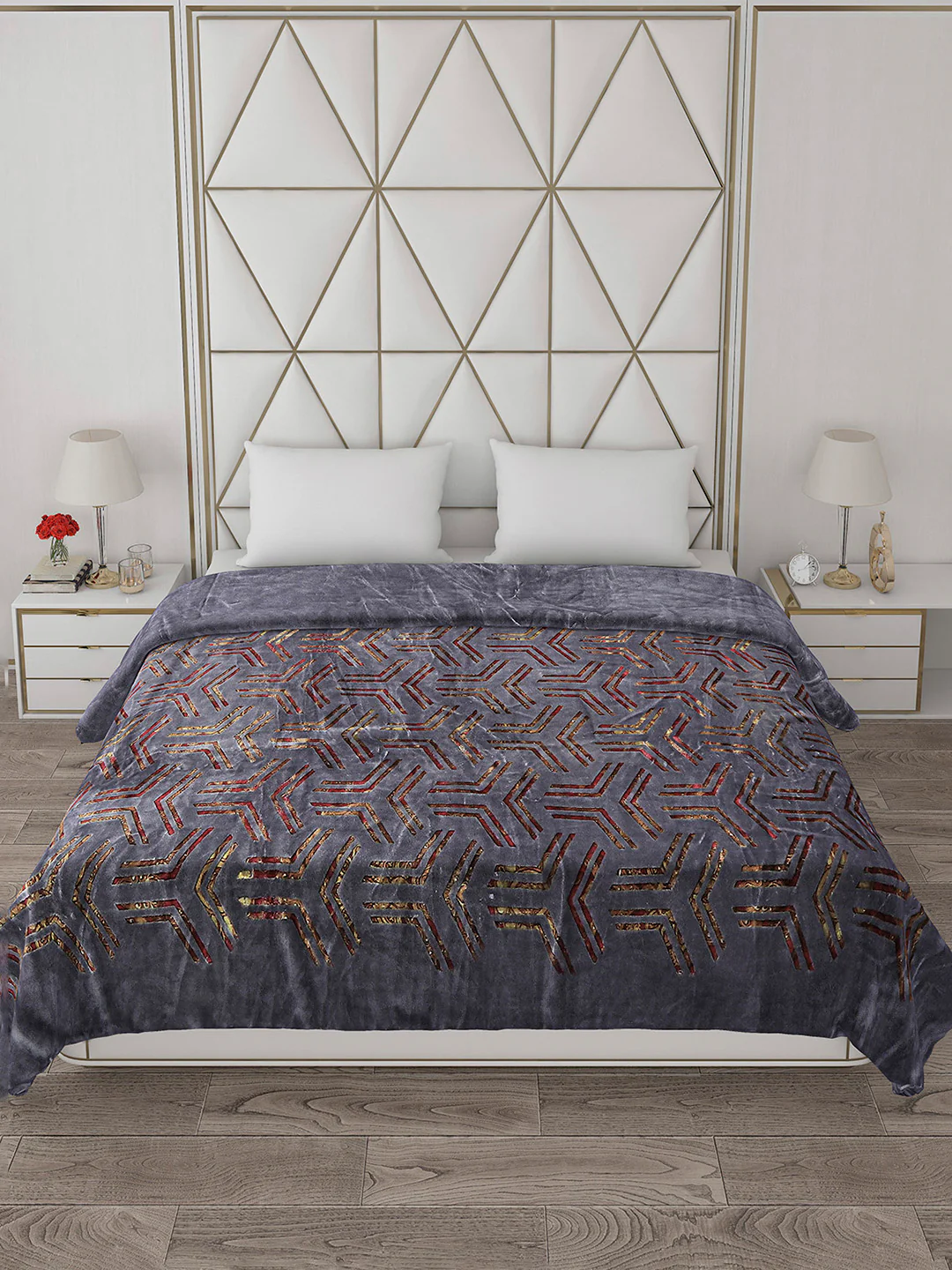 Printed Double Bed Blanket for Mild Winter -2 Ply