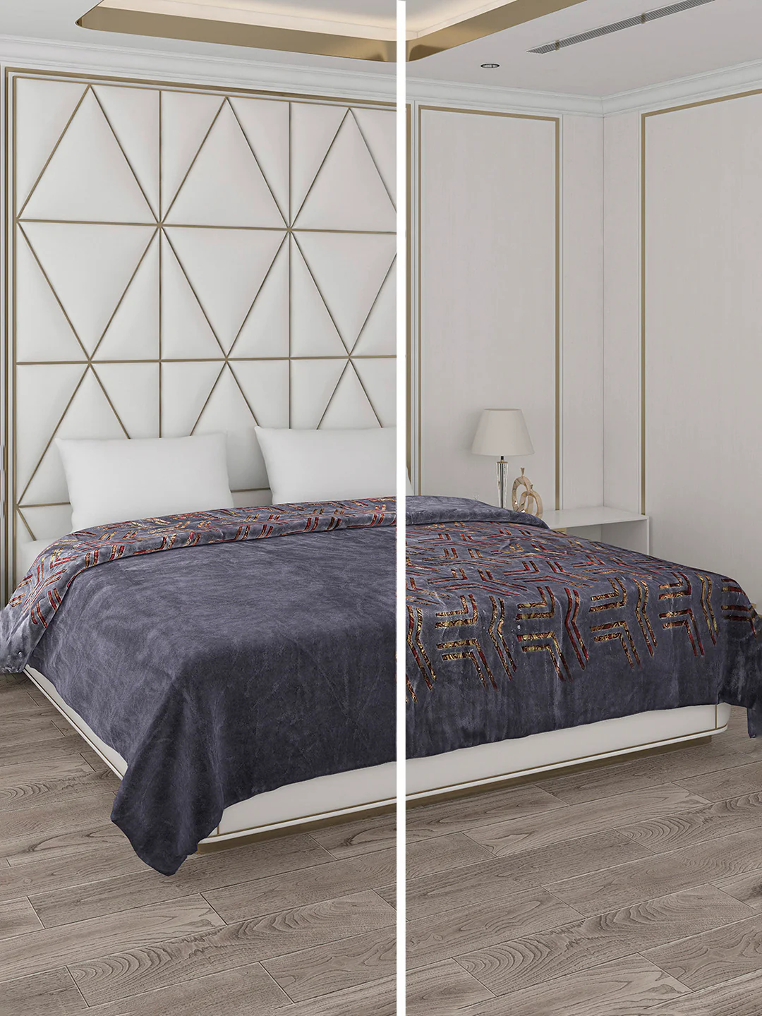 Printed Double Bed Blanket for Mild Winter -2 Ply - Image 2
