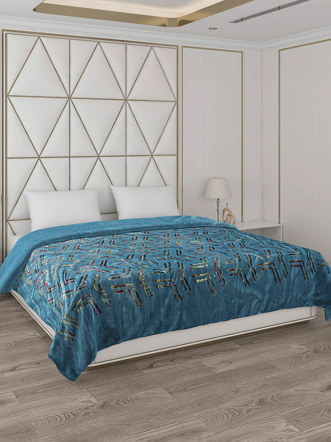 Printed Double Bed Blanket for Mild Winter -2 Ply - Image 4