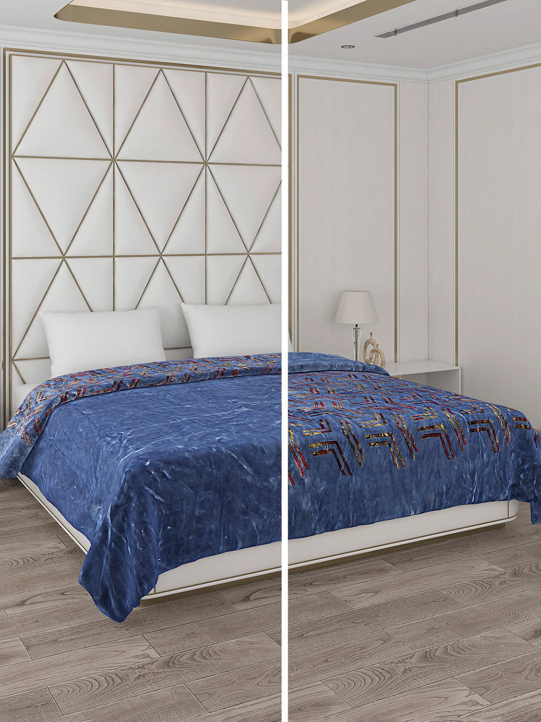 Printed Double Bed Blanket for Mild Winter -2 Ply - Image 2