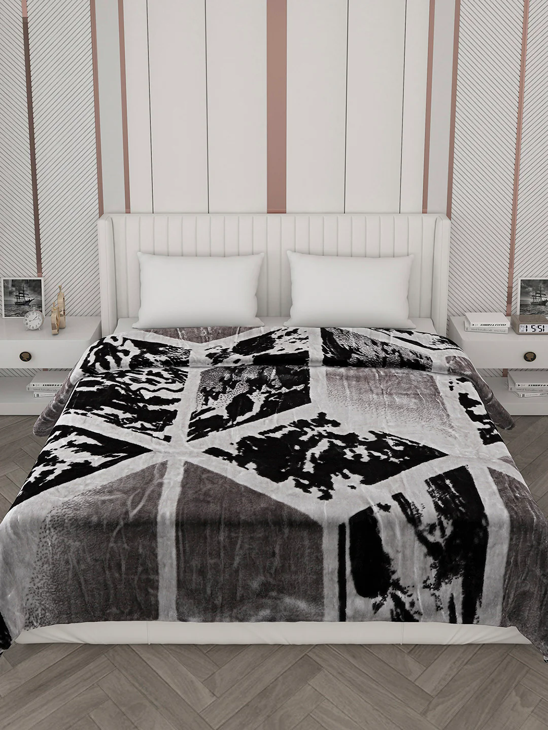 Printed Double Bed Blanket for Mild Winter -2 Ply - Image 3