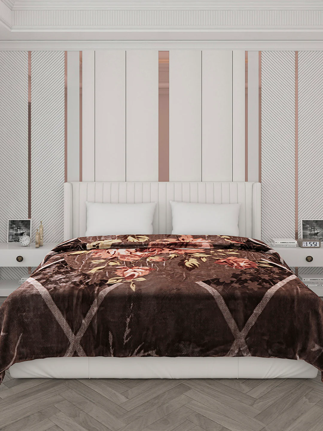 Printed Double Bed Blanket for Mild Winter -2 Ply - Image 2