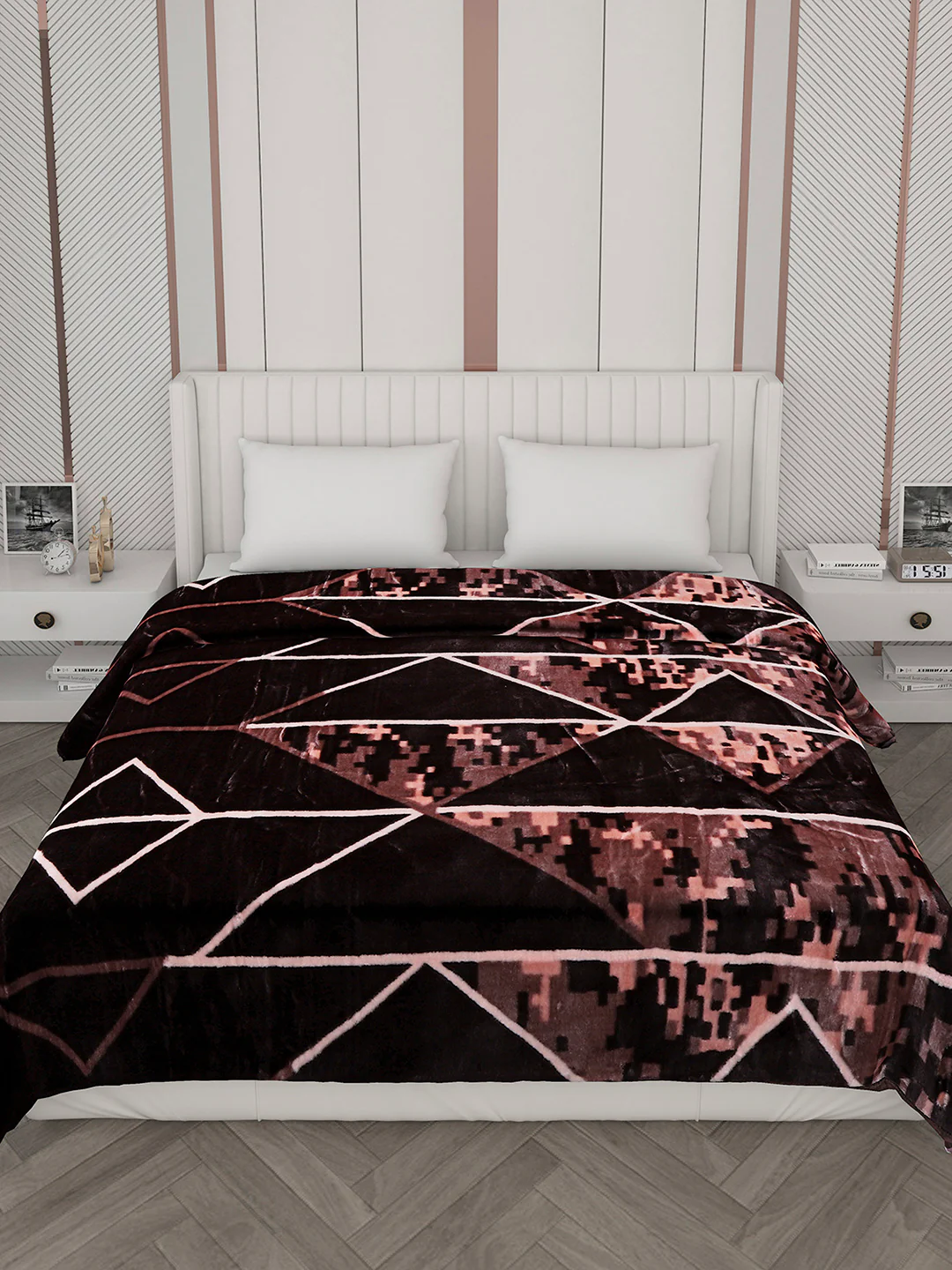 Printed Double Bed Blanket for Mild Winter -2 Ply - Image 3