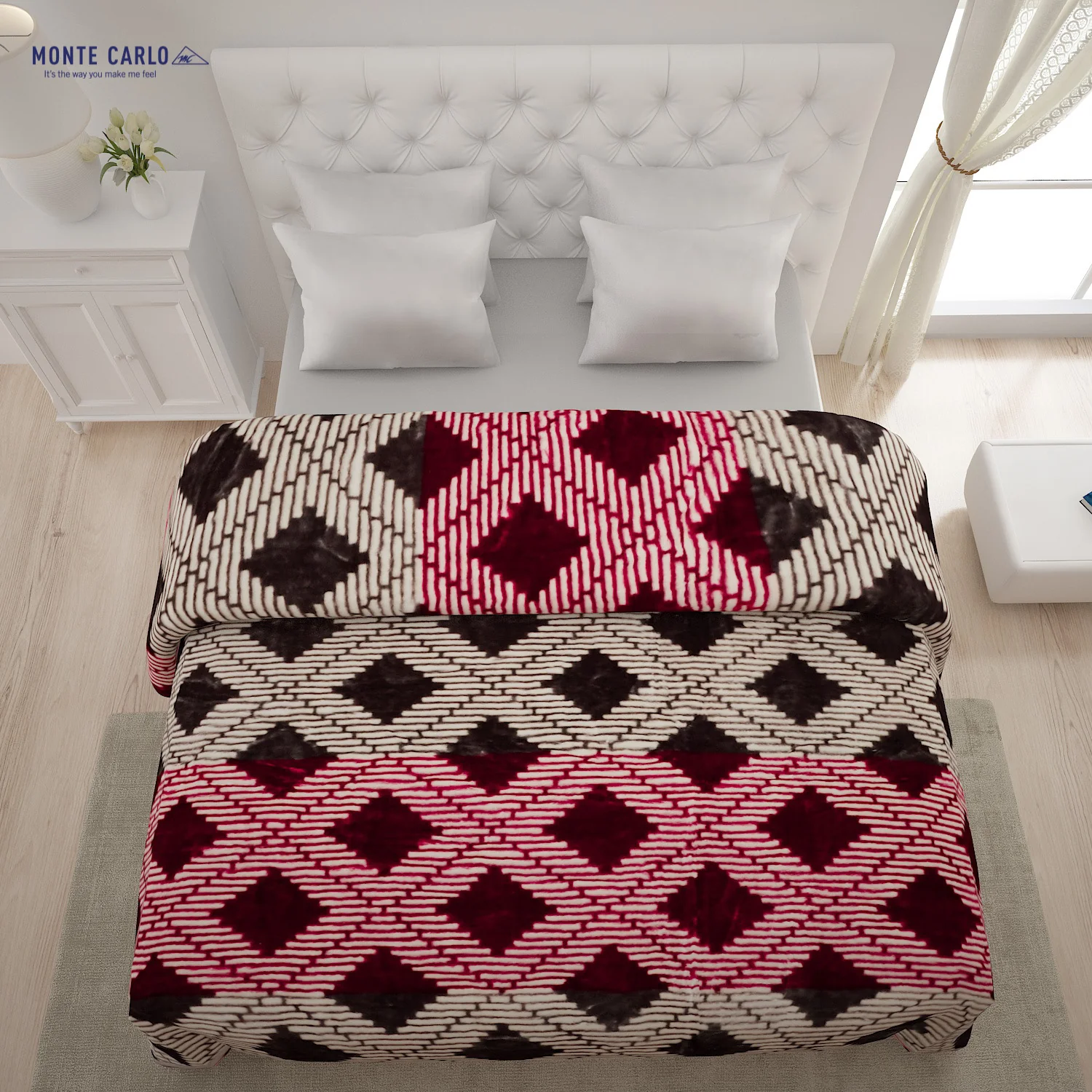 Printed Double Bed Blanket for Mild Winter -2 Ply - Image 3
