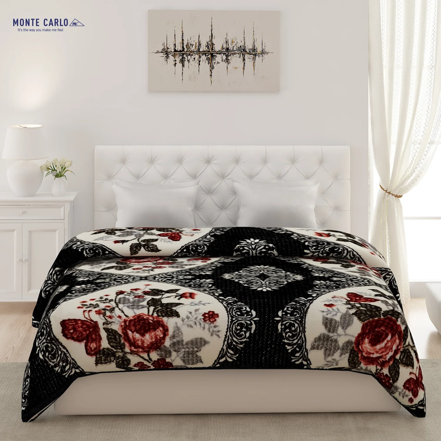 Printed Double Bed Blanket for Mild Winter -2 Ply - Image 2