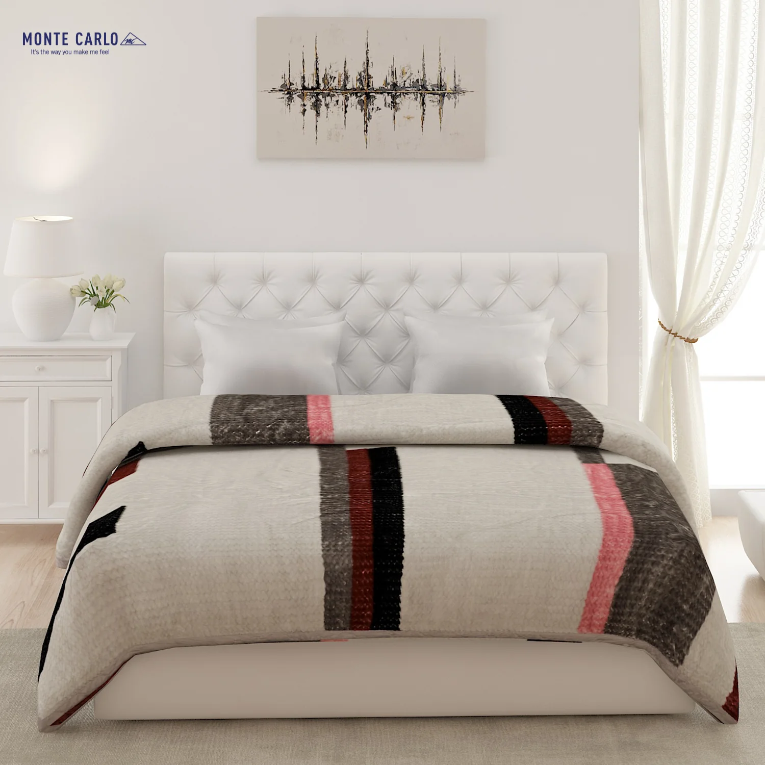 Printed Double Bed Blanket for Mild Winter -2 Ply - Image 2