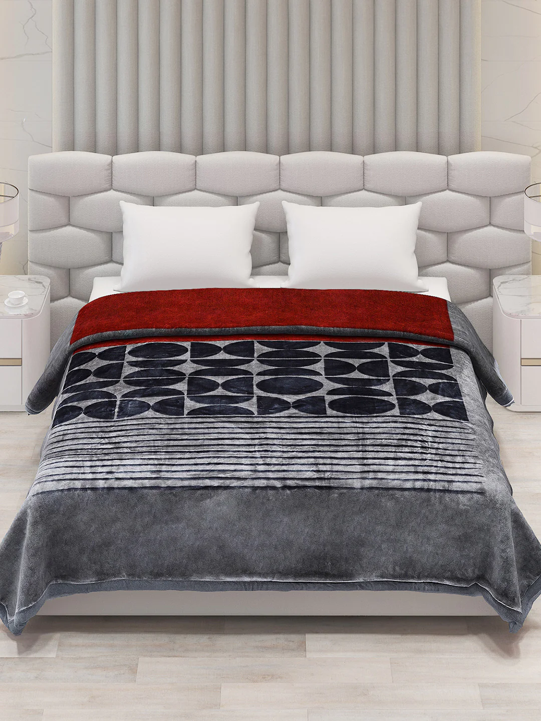 Printed Double Bed Blanket for Mild Winter -2 Ply - Image 3