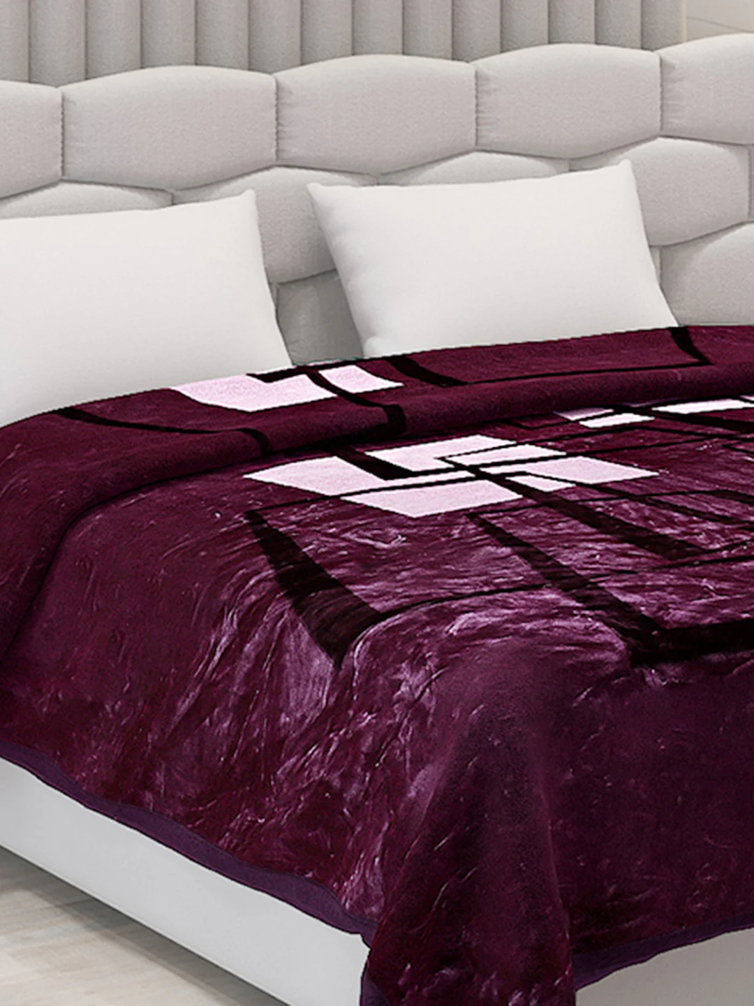Printed Double Bed Blanket for Mild Winter -2 Ply - Image 4