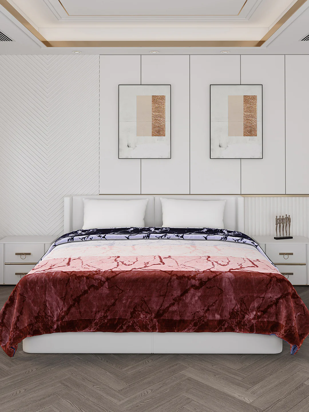 Printed Double Bed Blanket for Mild Winter -2 Ply - Image 2