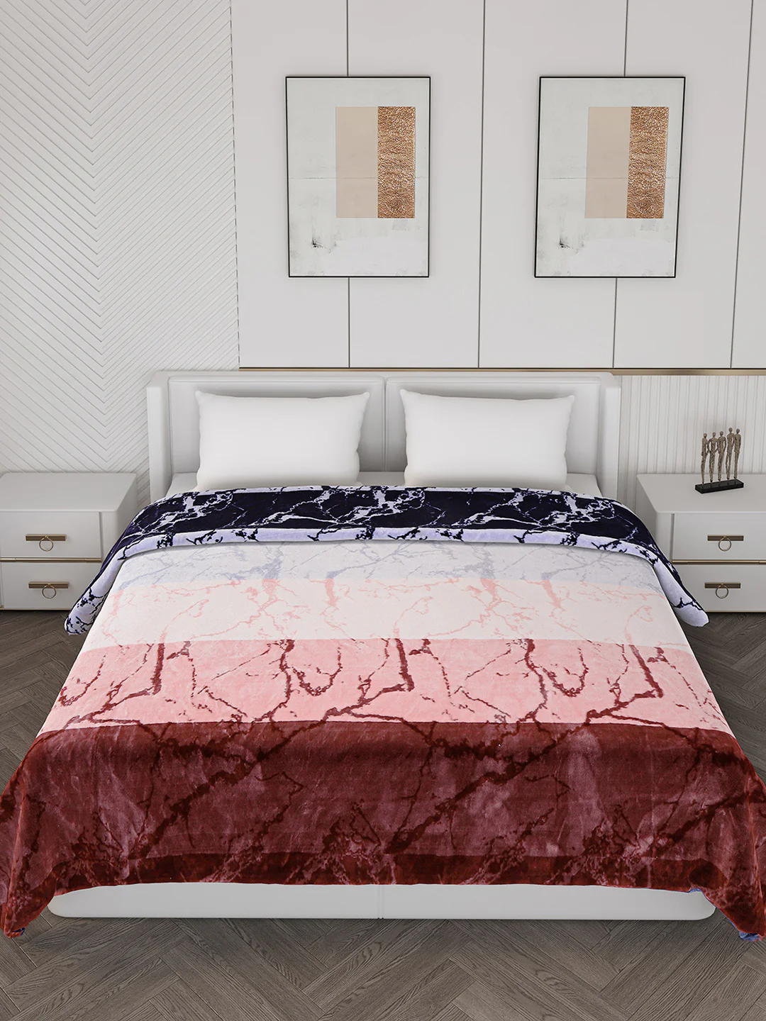 Printed Double Bed Blanket for Mild Winter -2 Ply - Image 3