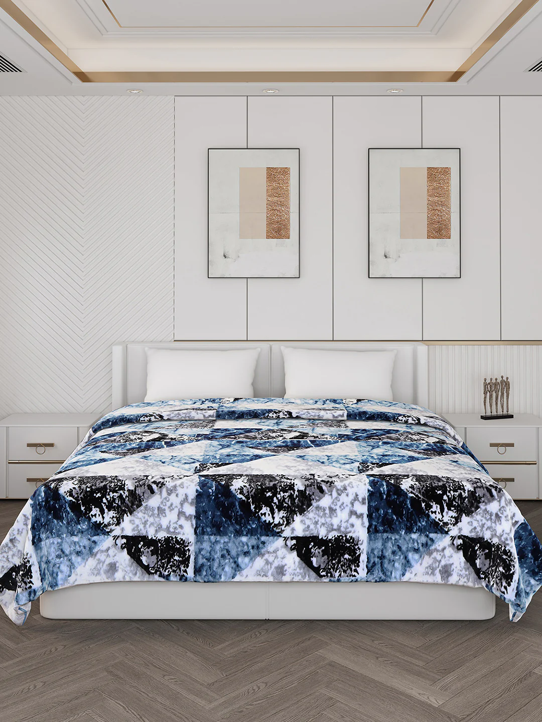 Printed Double Bed Blanket for Mild Winter -2 Ply - Image 2