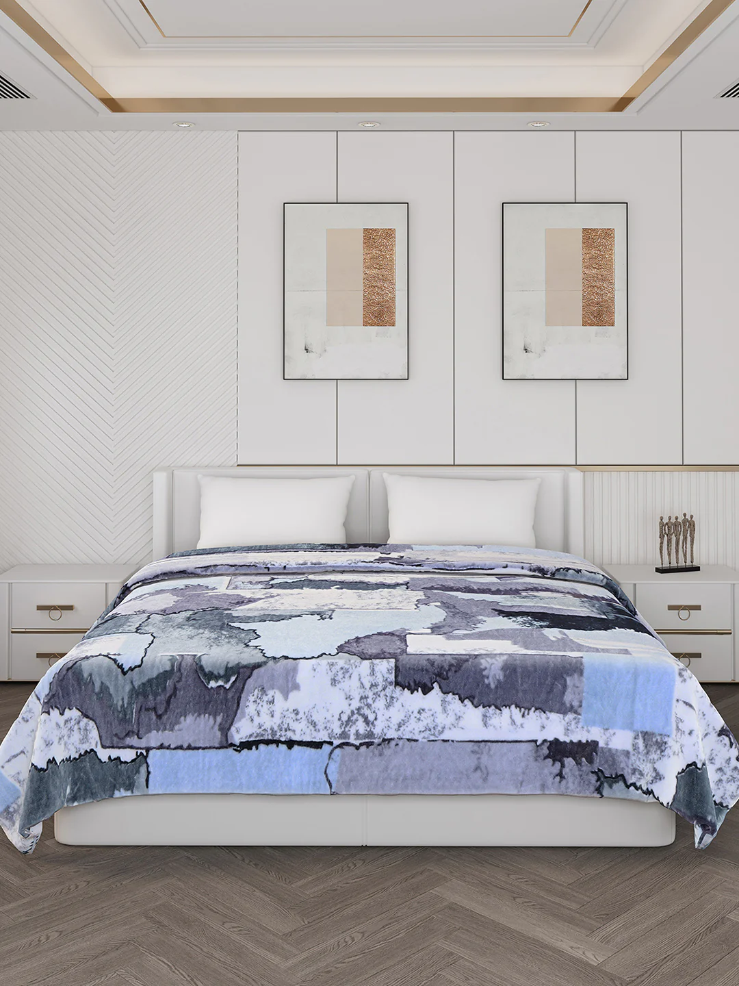 Printed Double Bed Blanket for Mild Winter -2 Ply - Image 2