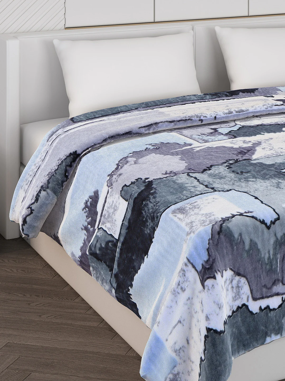 Printed Double Bed Blanket for Mild Winter -2 Ply - Image 4