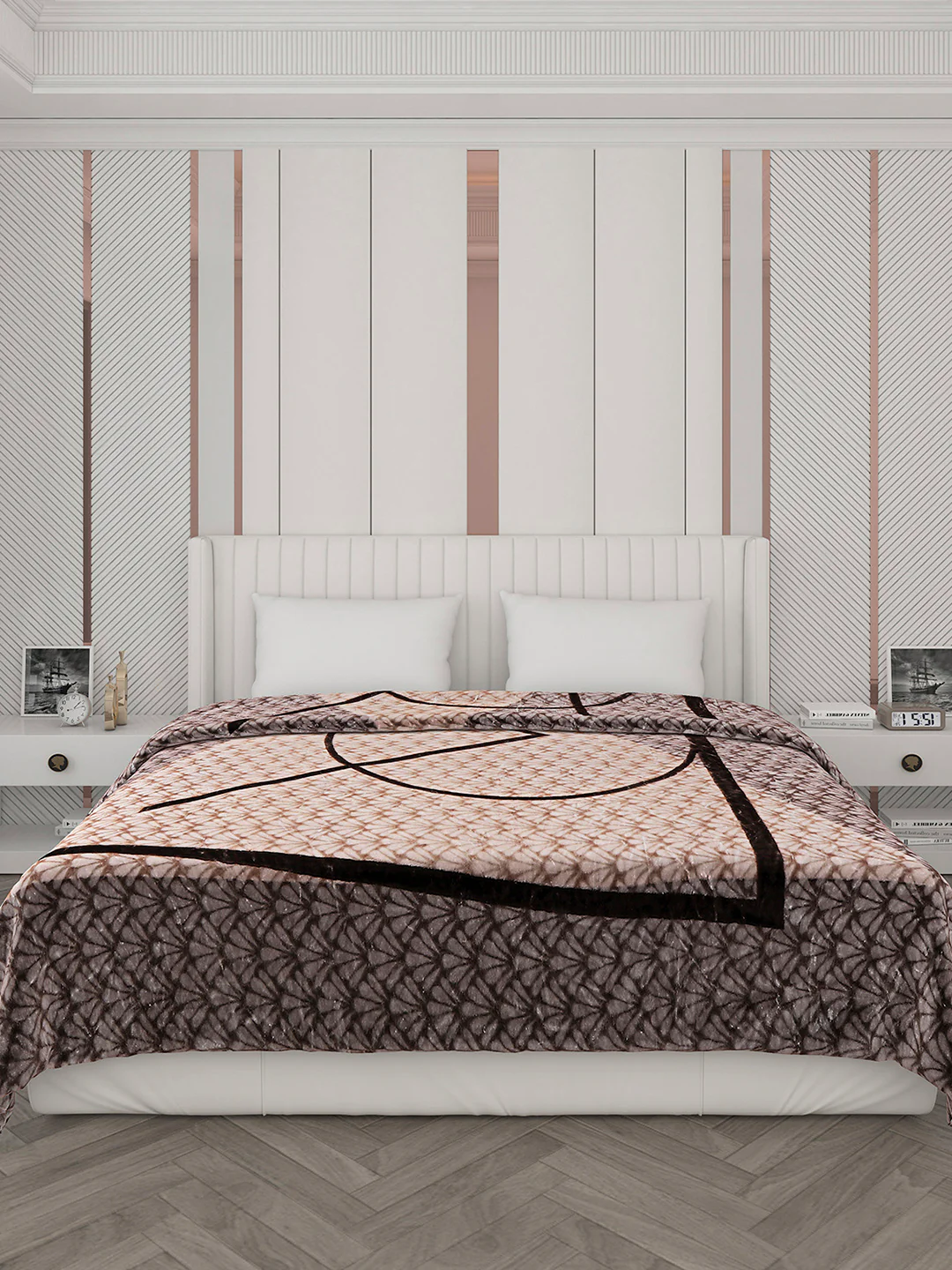 Printed Double Bed Blanket for Mild Winter -2 Ply - Image 2