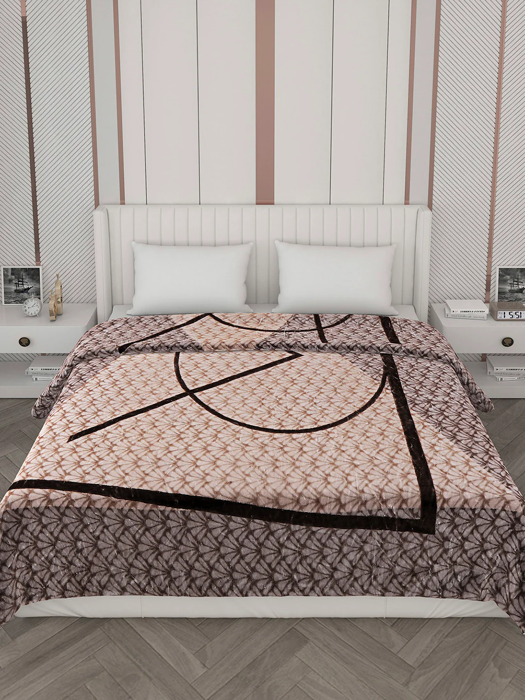 Printed Double Bed Blanket for Mild Winter -2 Ply - Image 3