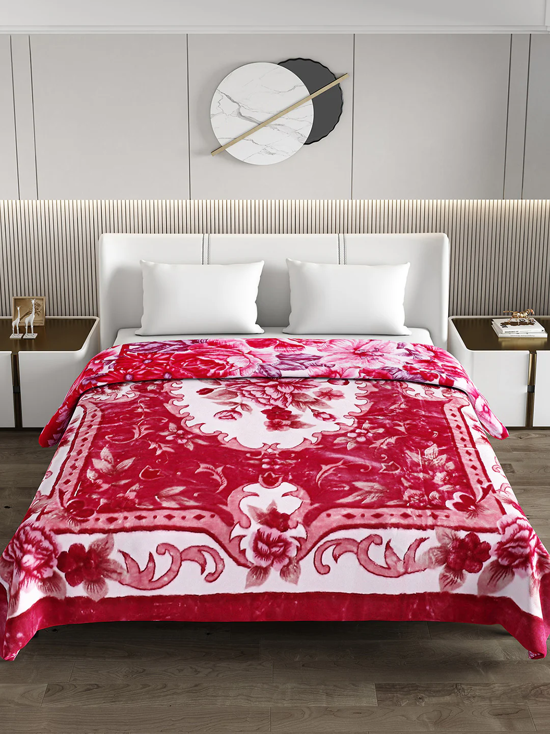 Printed Double Bed Blanket for Mild Winter -2 Ply - Image 3