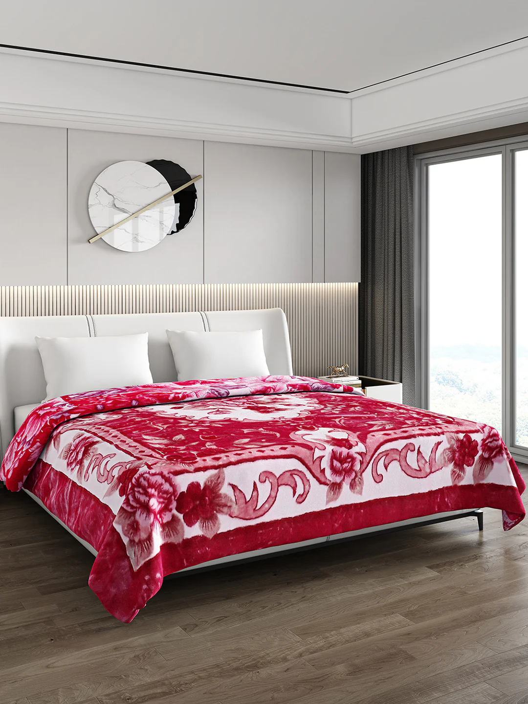 Printed Double Bed Blanket for Mild Winter -2 Ply - Image 4