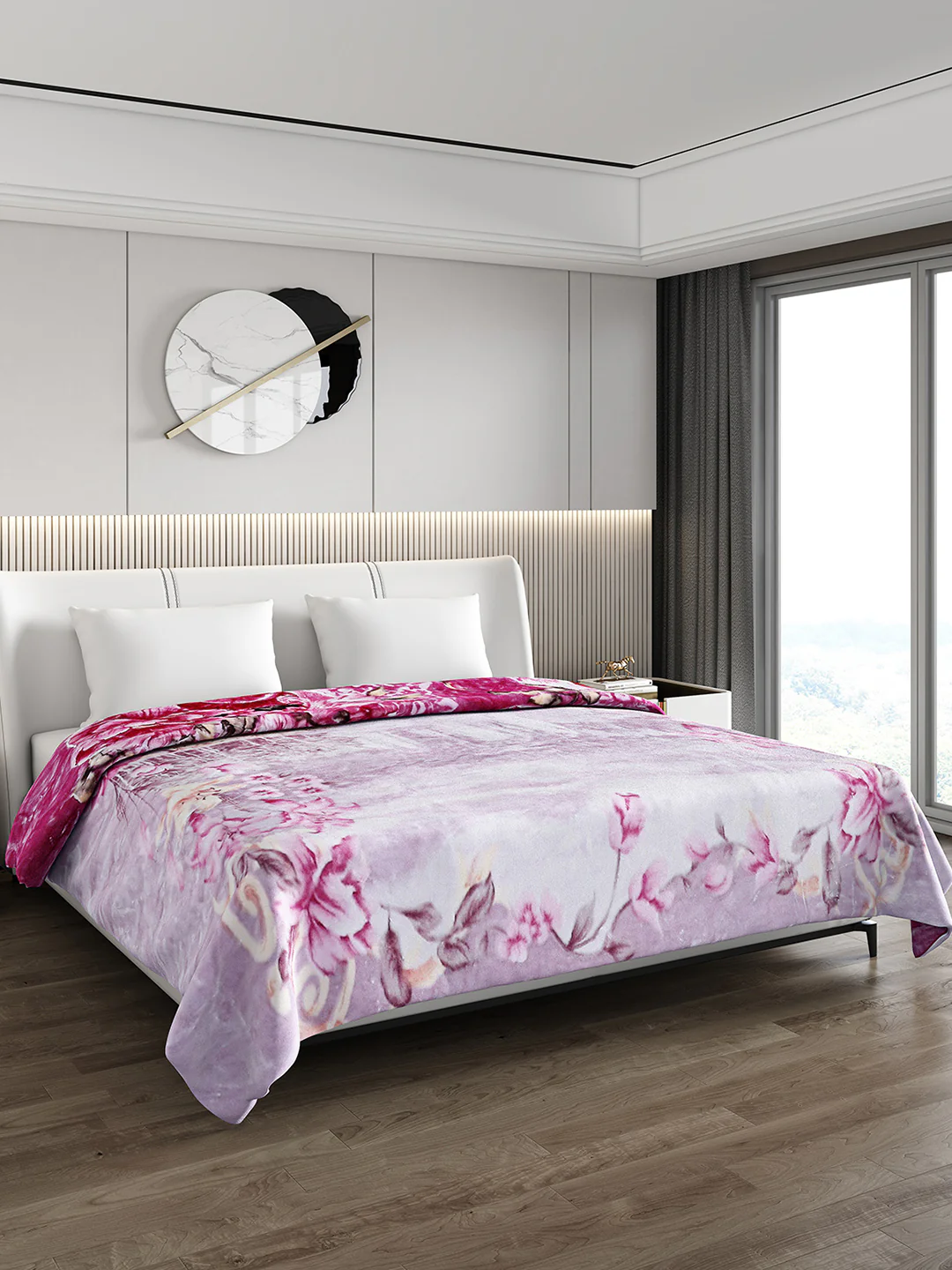 Printed Double Bed Blanket for Mild Winter -2 Ply - Image 5