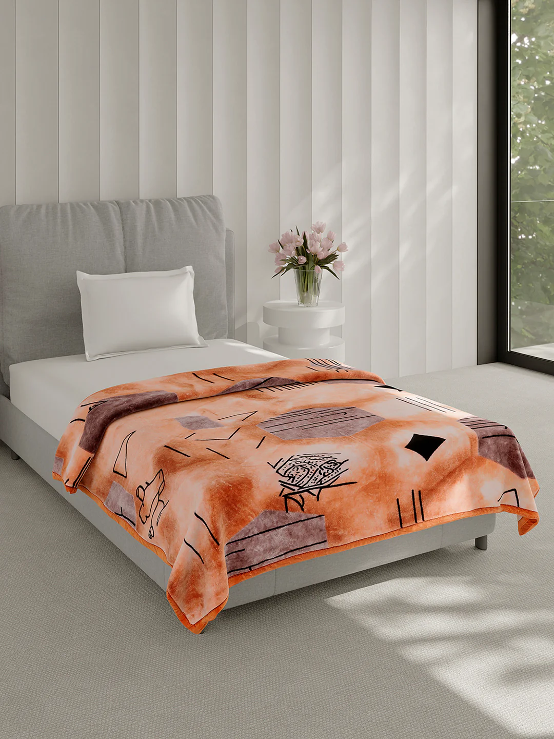Printed Single Bed 1 Ply, 625 GSM Mink Blanket for Mild Winter - (Impact Pvc) - Image 4