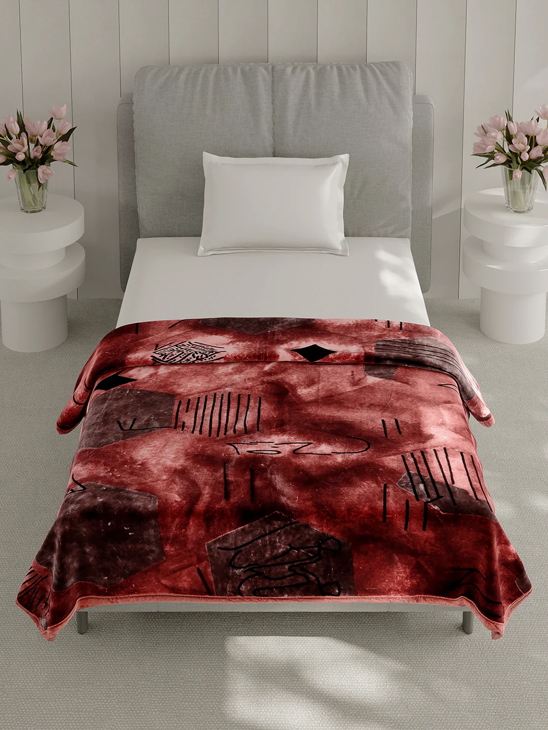 Printed Single Bed 1 Ply, 625 GSM Mink Blanket for Mild Winter - (Impact Pvc) - Image 3