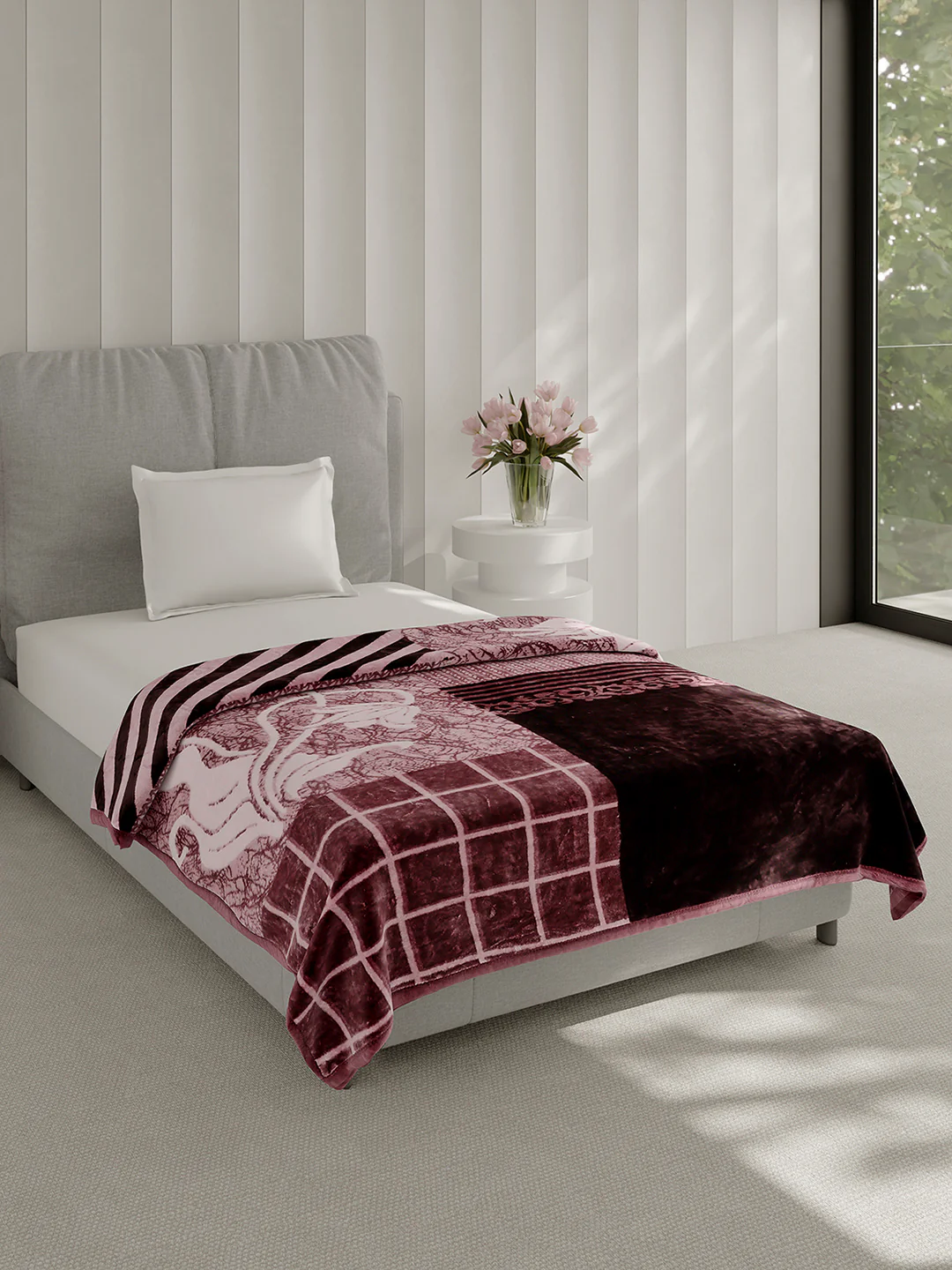Printed Single Bed 1 Ply Blanket for Heavy Winter - (Soulmate) - Image 4