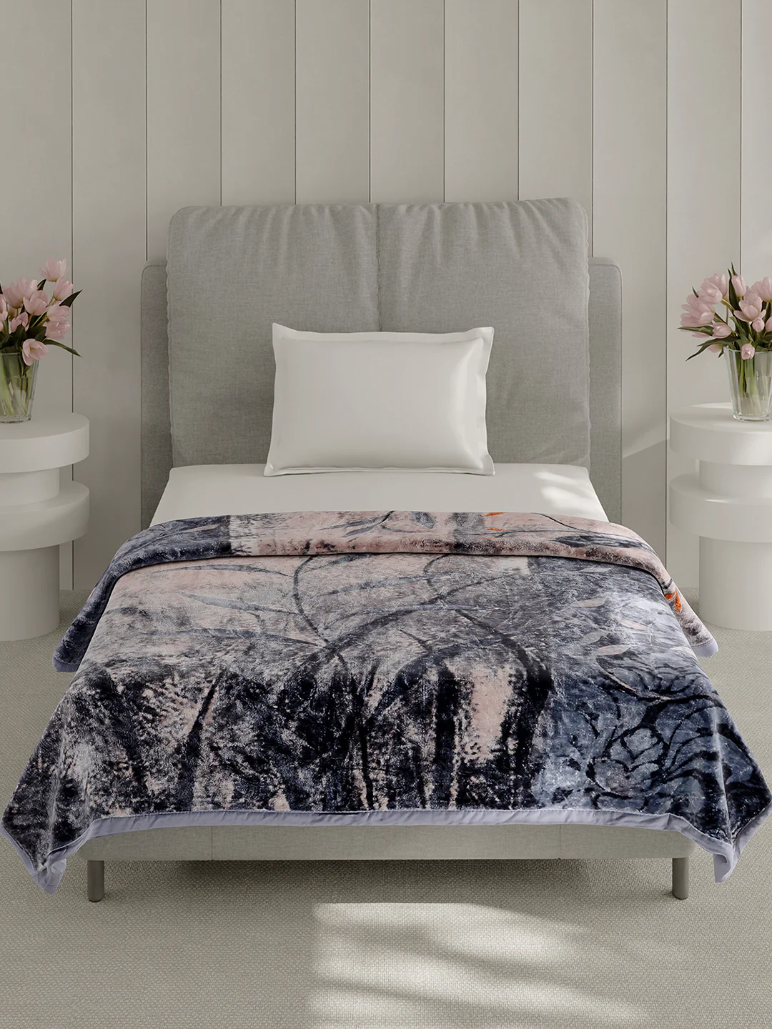 Printed Single Bed 1 Ply Blanket for Heavy Winter - (Soulmate) - Image 2