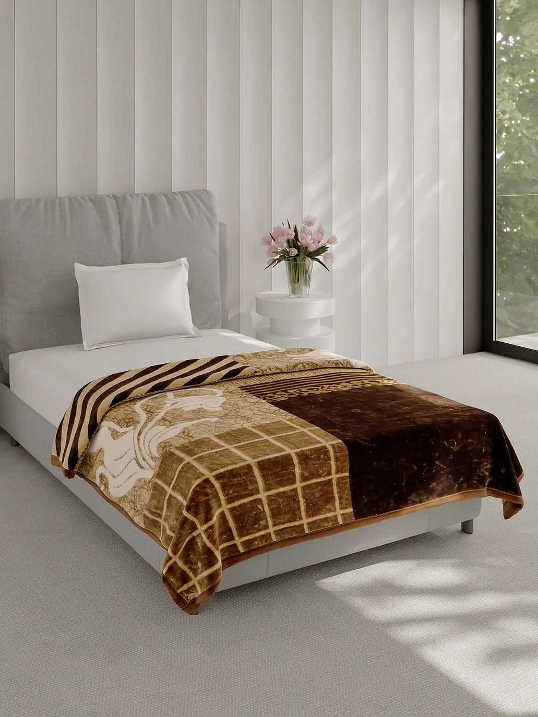 Printed Single Bed 1 Ply Blanket for Heavy Winter - (Soulmate) - Image 4