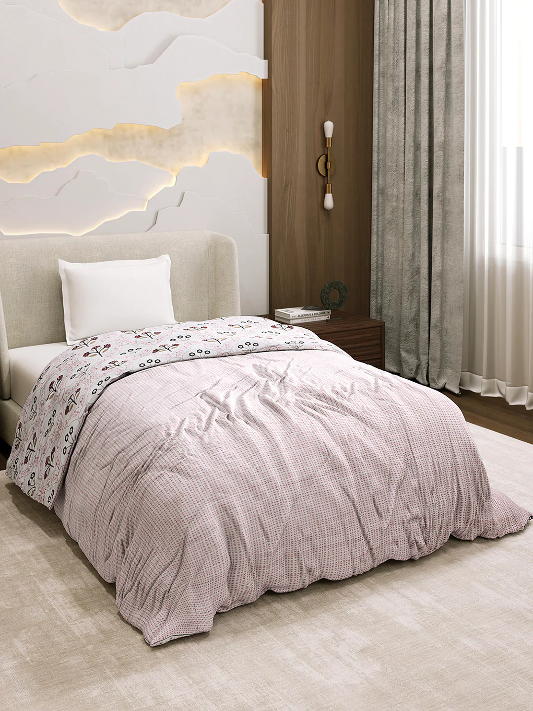 Printed Single Bed 1 Ply Dohar for Mild Winter - (Daisy) - Image 5