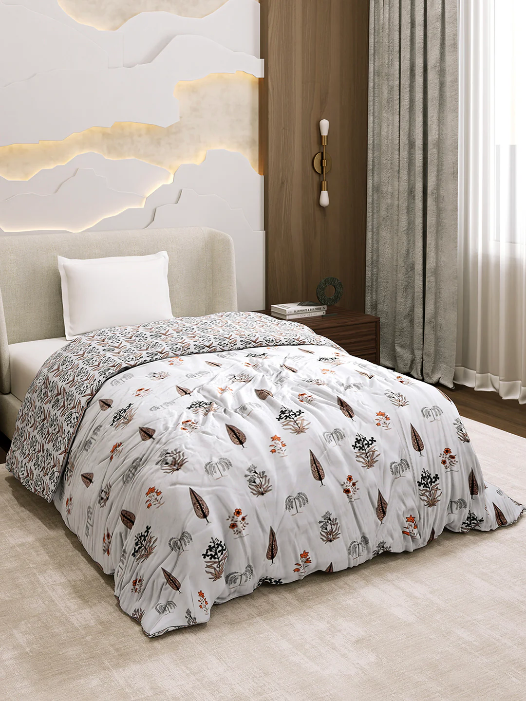 Printed Single Bed 1 Ply Dohar for Mild Winter - (Daisy) - Image 4