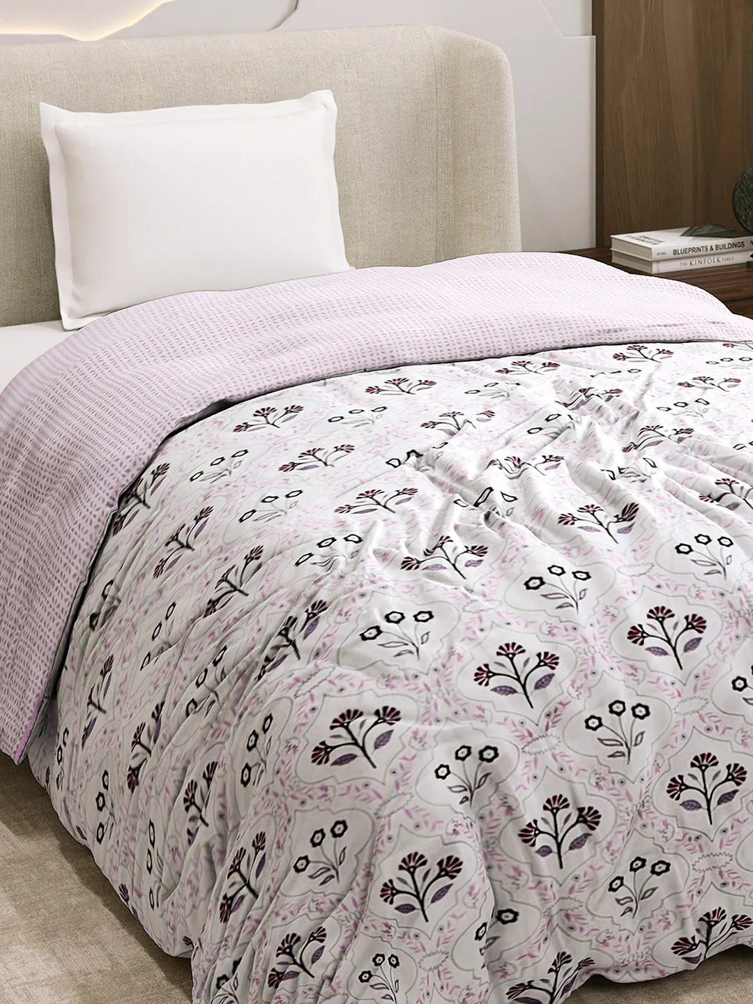 Printed Single Bed 1 Ply Dohar for Mild Winter - (Daisy) - Image 6