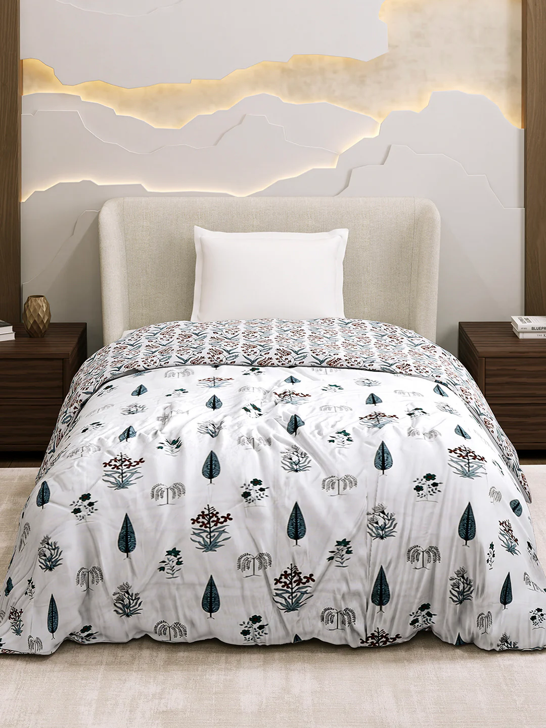 Printed Single Bed 1 Ply Dohar for Mild Winter - (Daisy) - Image 2