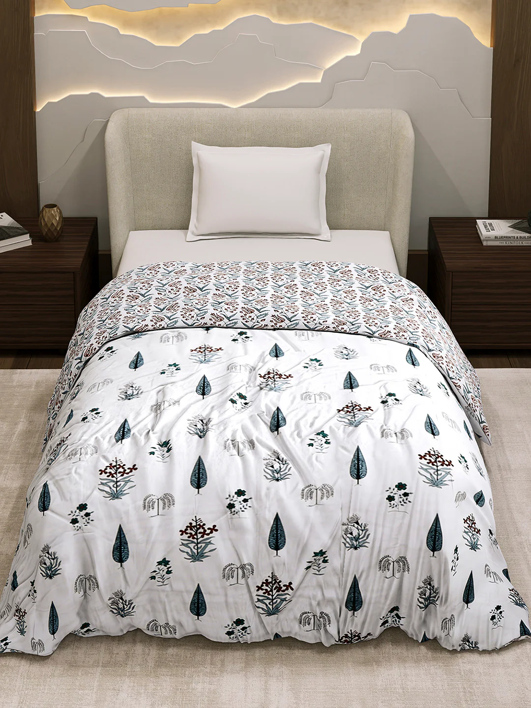 Printed Single Bed 1 Ply Dohar for Mild Winter - (Daisy) - Image 3