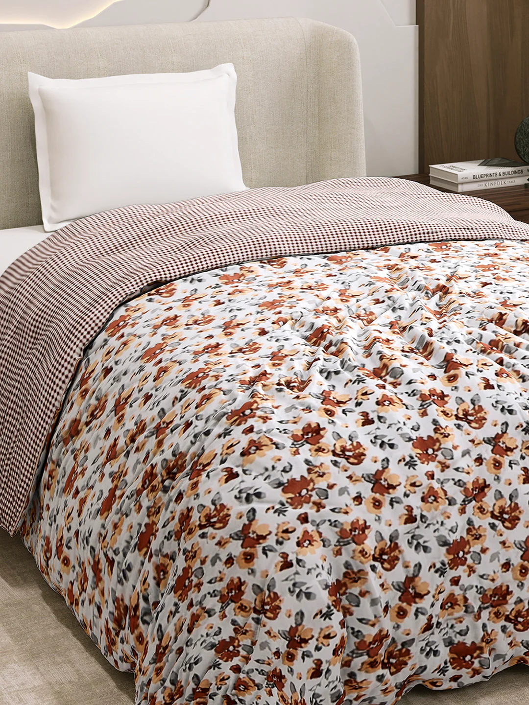 Printed Single Bed 1 Ply Dohar for Mild Winter - (Daisy) - Image 6