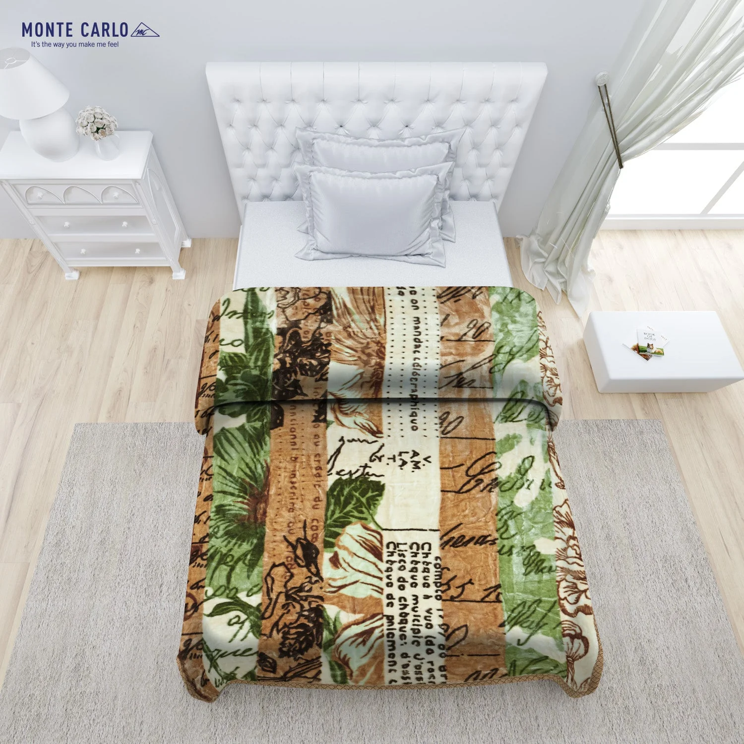 Printed Single Bed 1022 GSM Blanket Lucas 2 Ply (Weight 3.6 kg) - Image 3