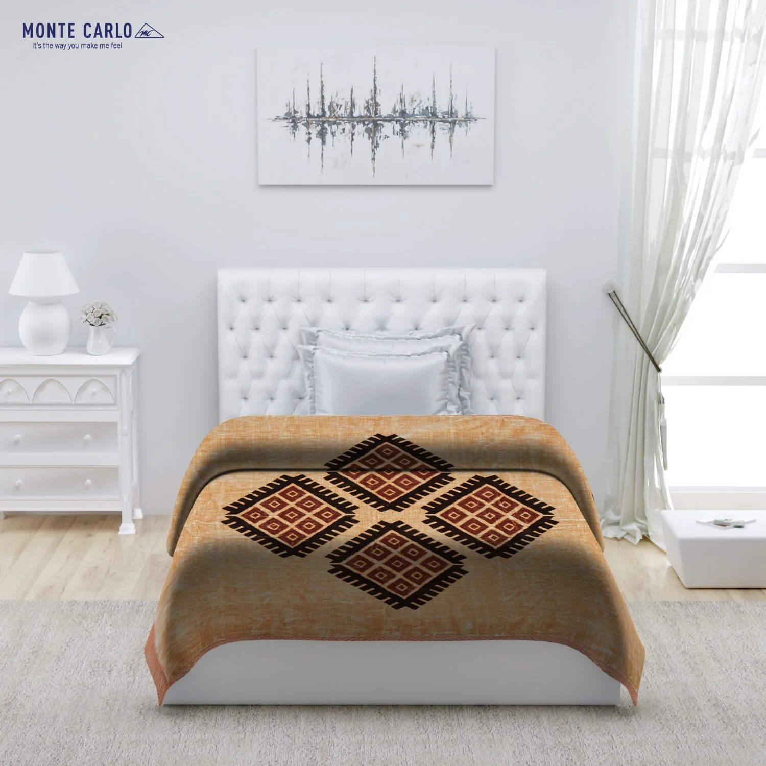 Printed Single Bed 1022 GSM Blanket Lucas 2 Ply (Weight 3.6 kg) - Image 2