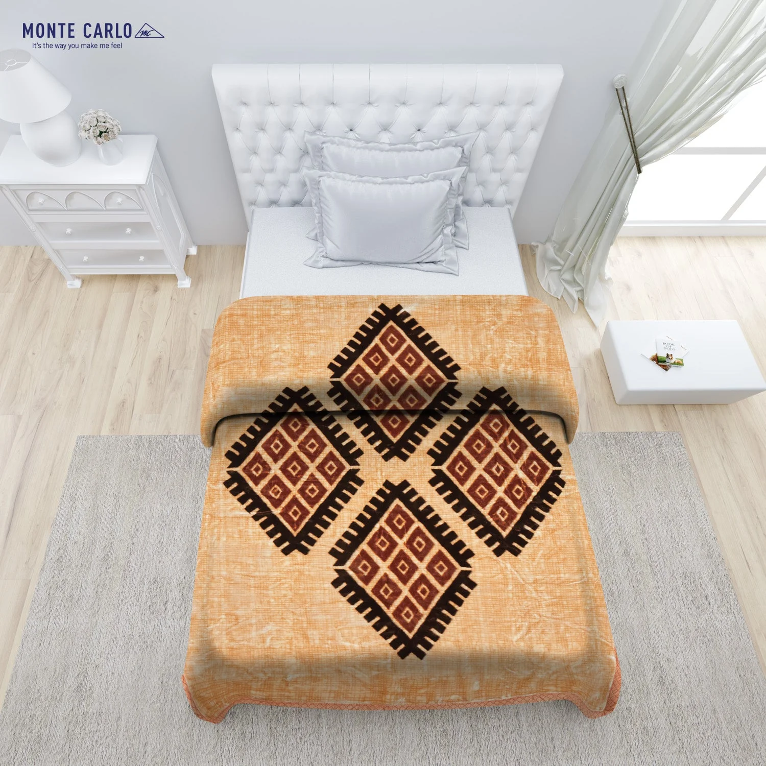 Printed Single Bed 1022 GSM Blanket Lucas 2 Ply (Weight 3.6 kg) - Image 3