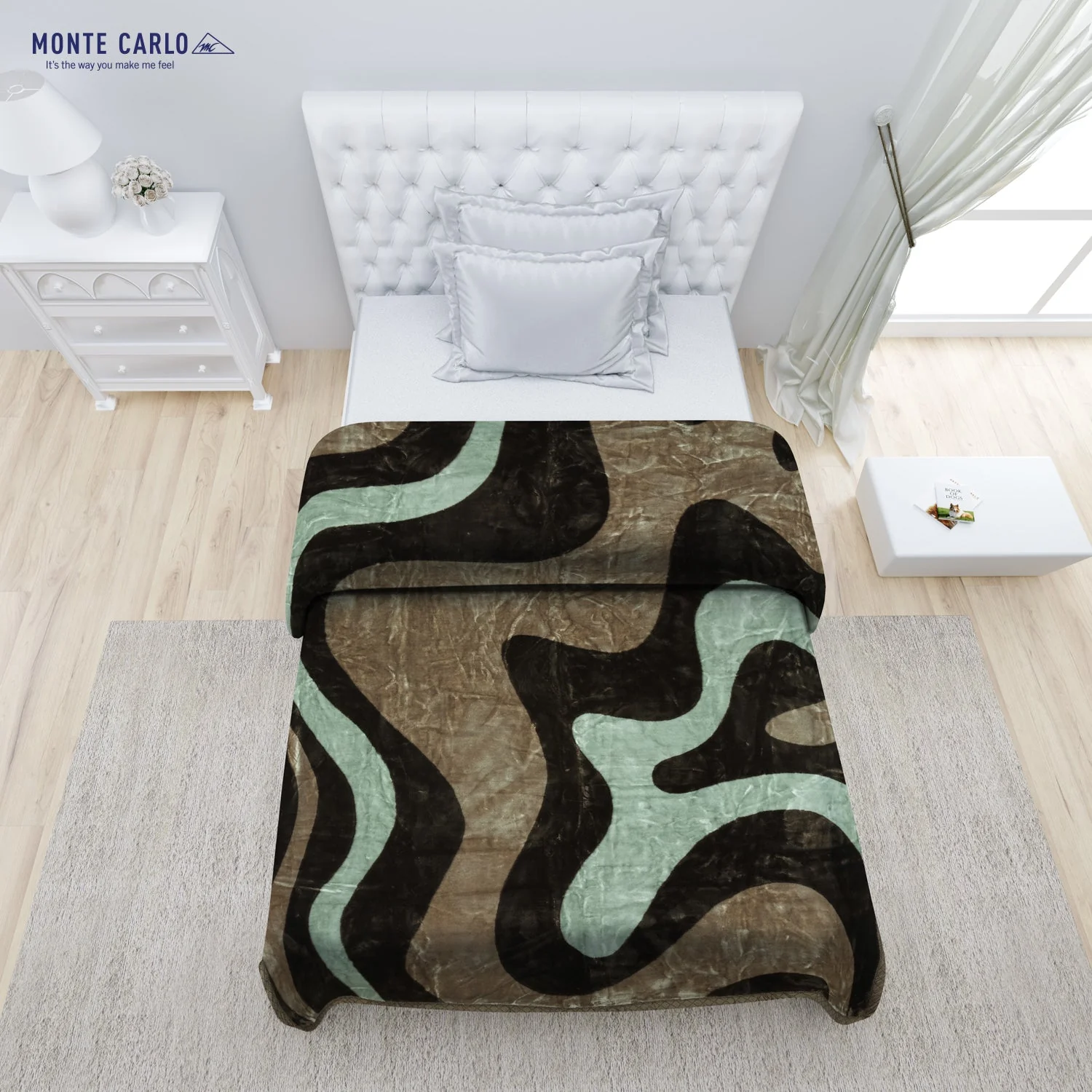 Printed Single Bed 1022 GSM Blanket Lucas 2 Ply (Weight 3.6 kg) - Image 3
