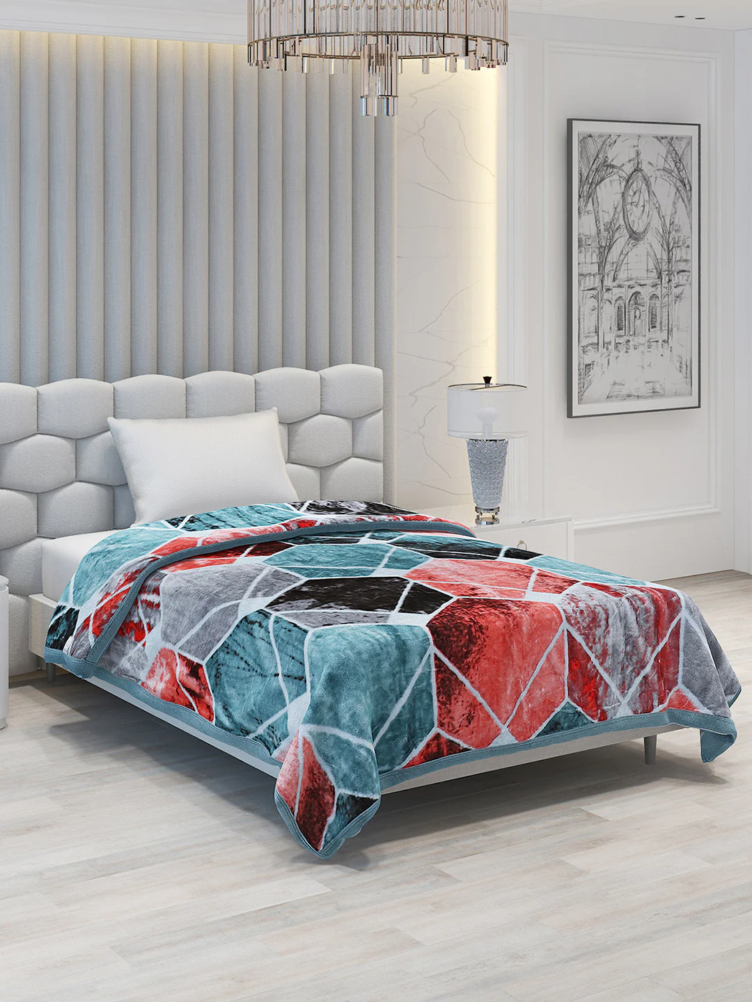 Printed Single Bed 1051 GSM Blanket Bling 2 Ply (Weight 3.7 kg) - Image 4