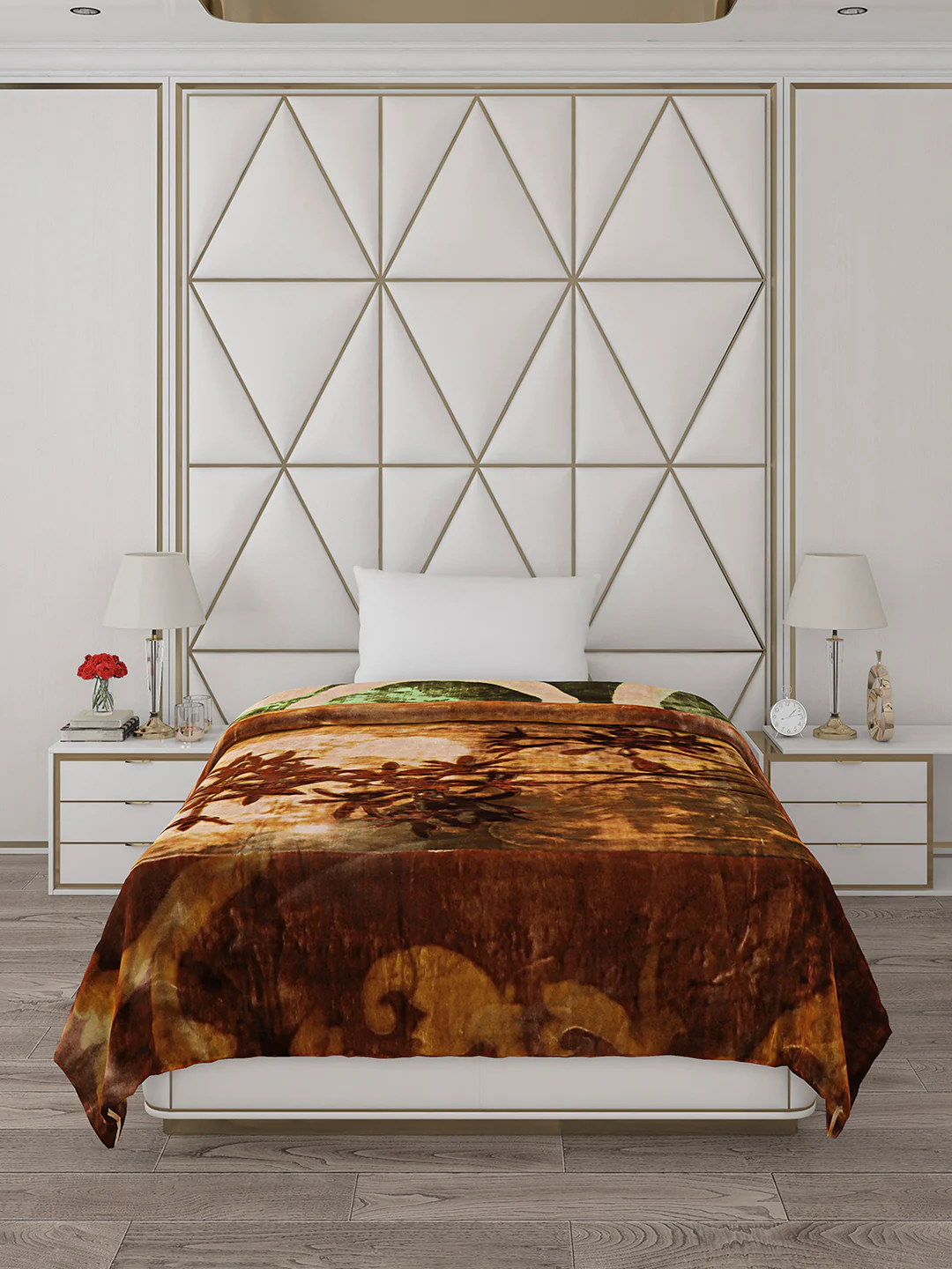 Printed Single Bed 1051 GSM Blanket Pearl 2 Ply (Weight 3.7 kg) - Image 3