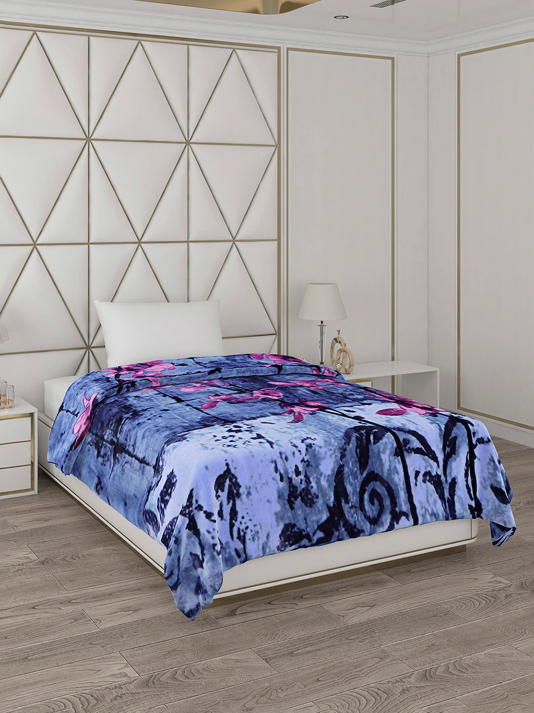 Printed Single Bed 1051 GSM Blanket Pearl 2 Ply (Weight 3.7 kg) - Image 2