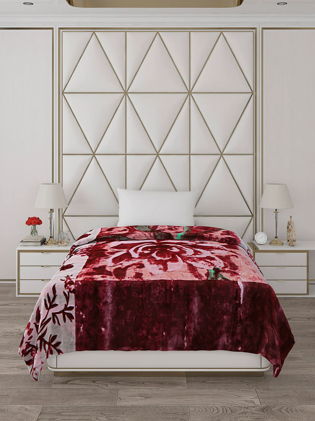 Printed Single Bed 1051 GSM Blanket Pearl 2 Ply (Weight 3.7 kg) - Image 3