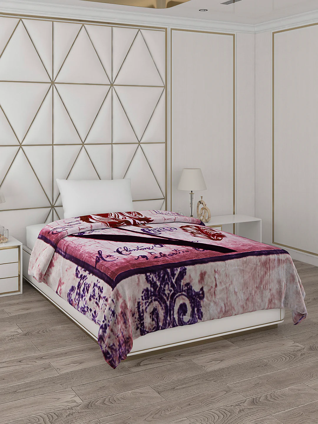 Printed Single Bed 1051 GSM Blanket Pearl 2 Ply (Weight 3.7 kg) - Image 2
