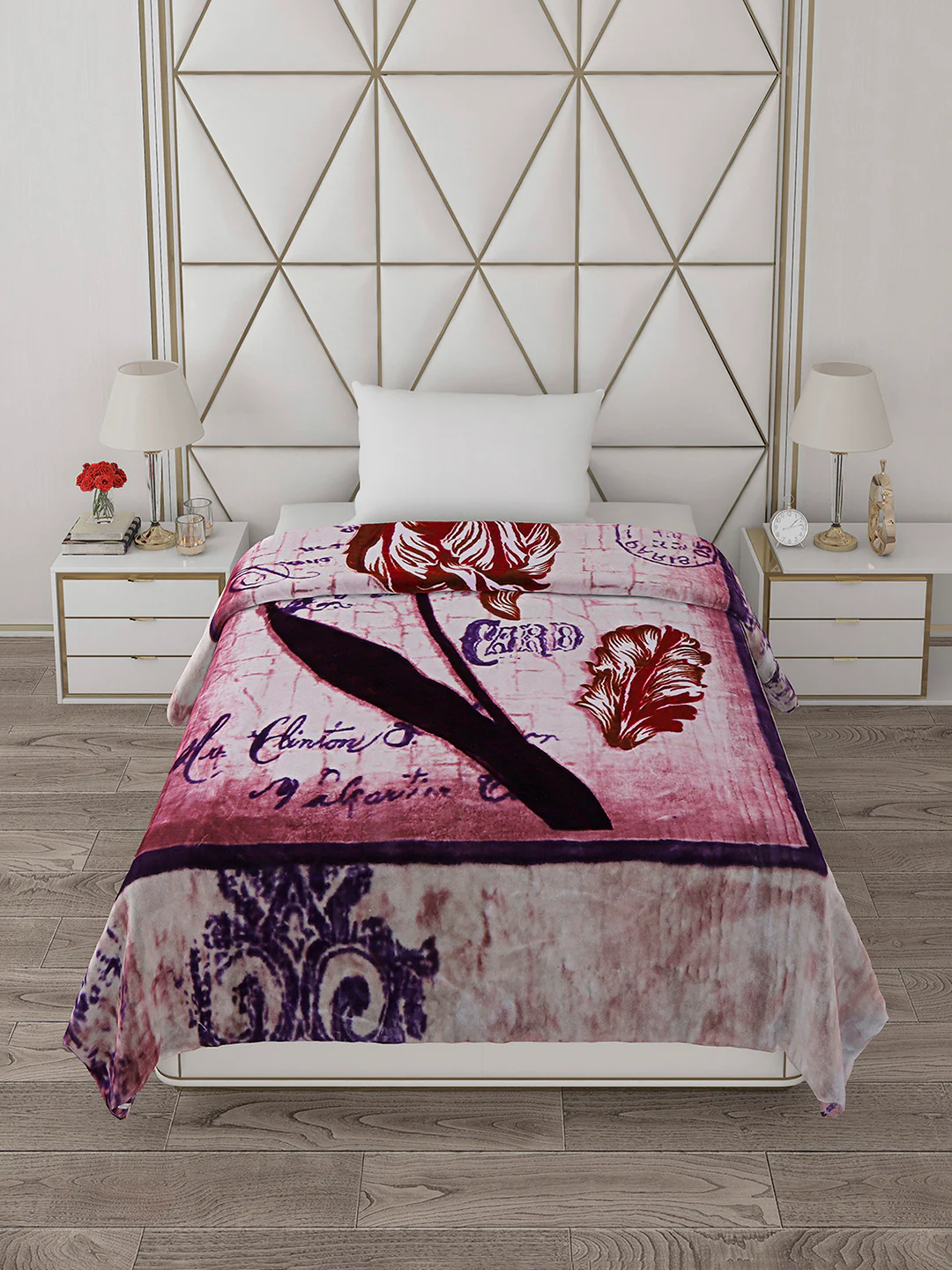 Printed Single Bed 1051 GSM Blanket Pearl 2 Ply (Weight 3.7 kg) - Image 4